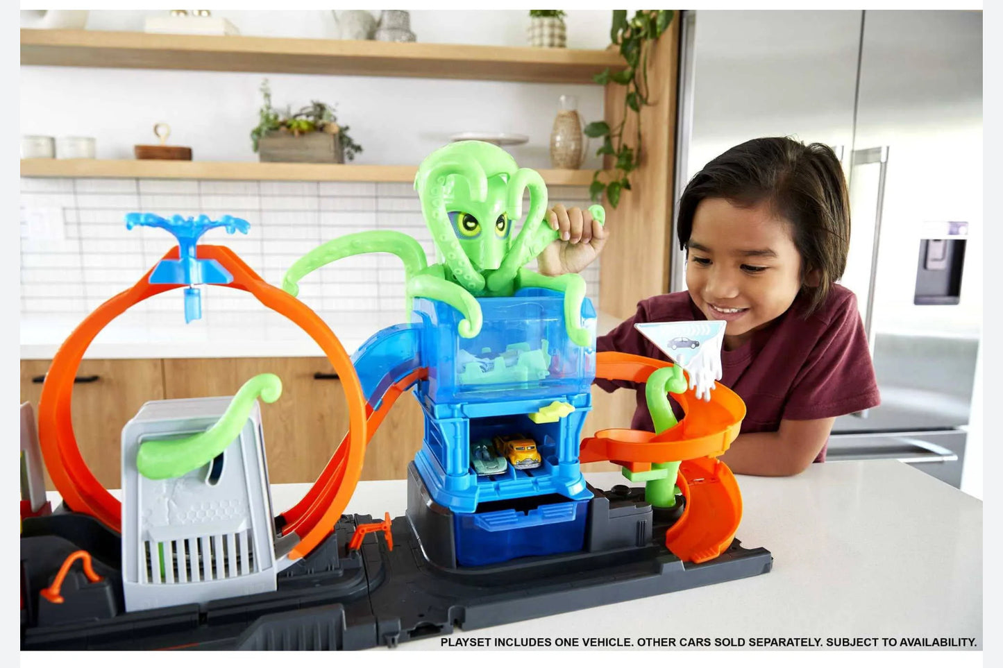 Hot Wheels City Ultimate Octo Car Wash Playset With Color Changing Car