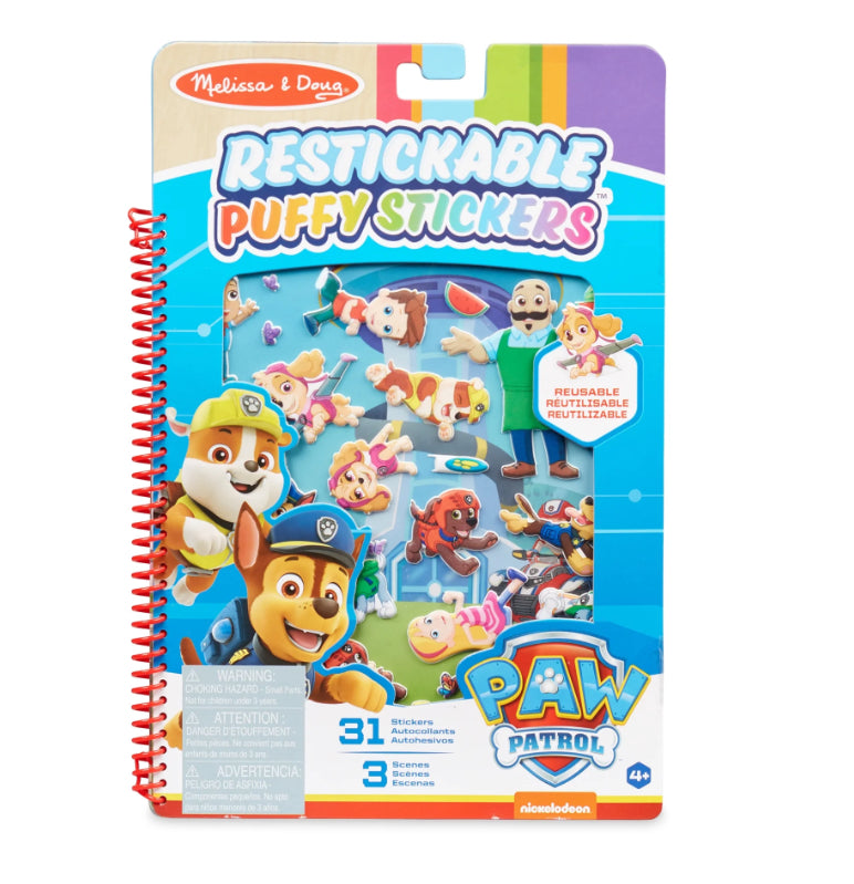 Melissa &Doug Restickable Puffy Stickers - Paw Patrol