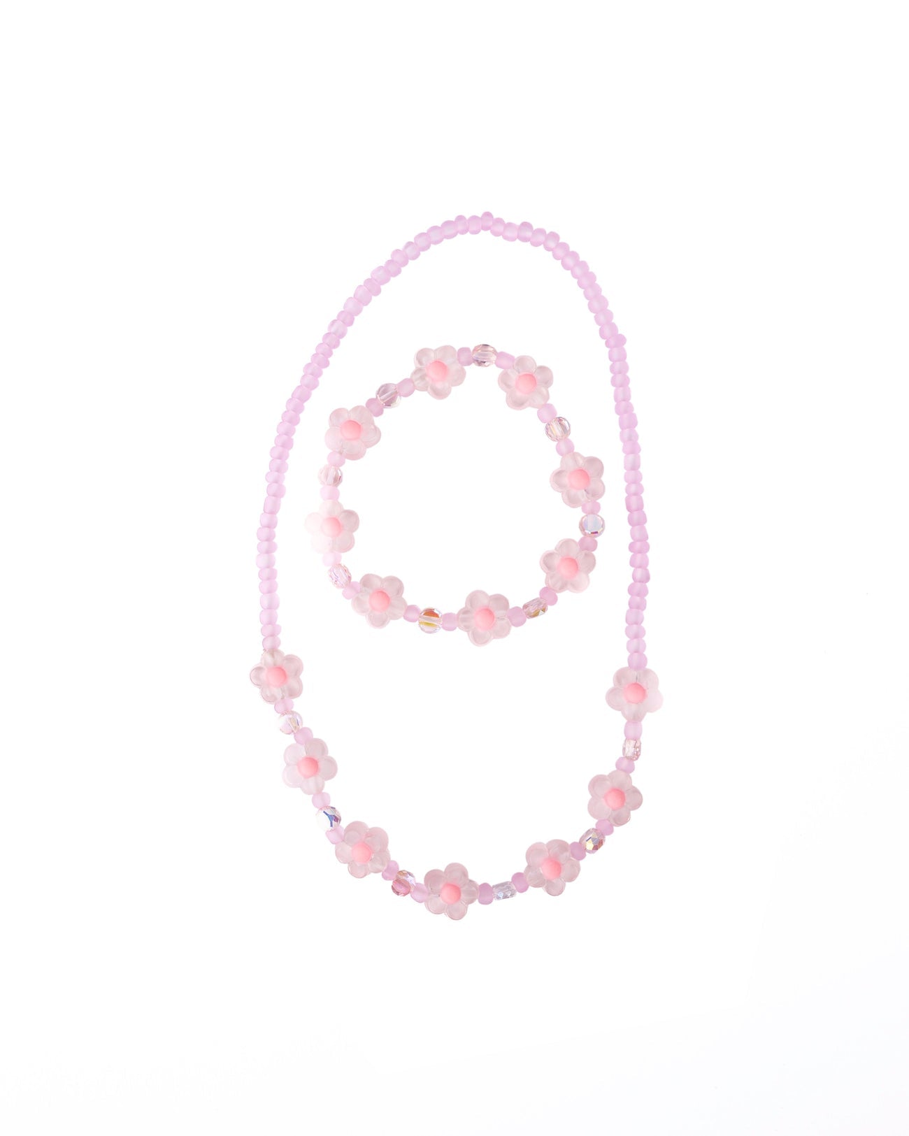 Great Pretenders Pink Crystal Blooms Necklace &Bracelet Set