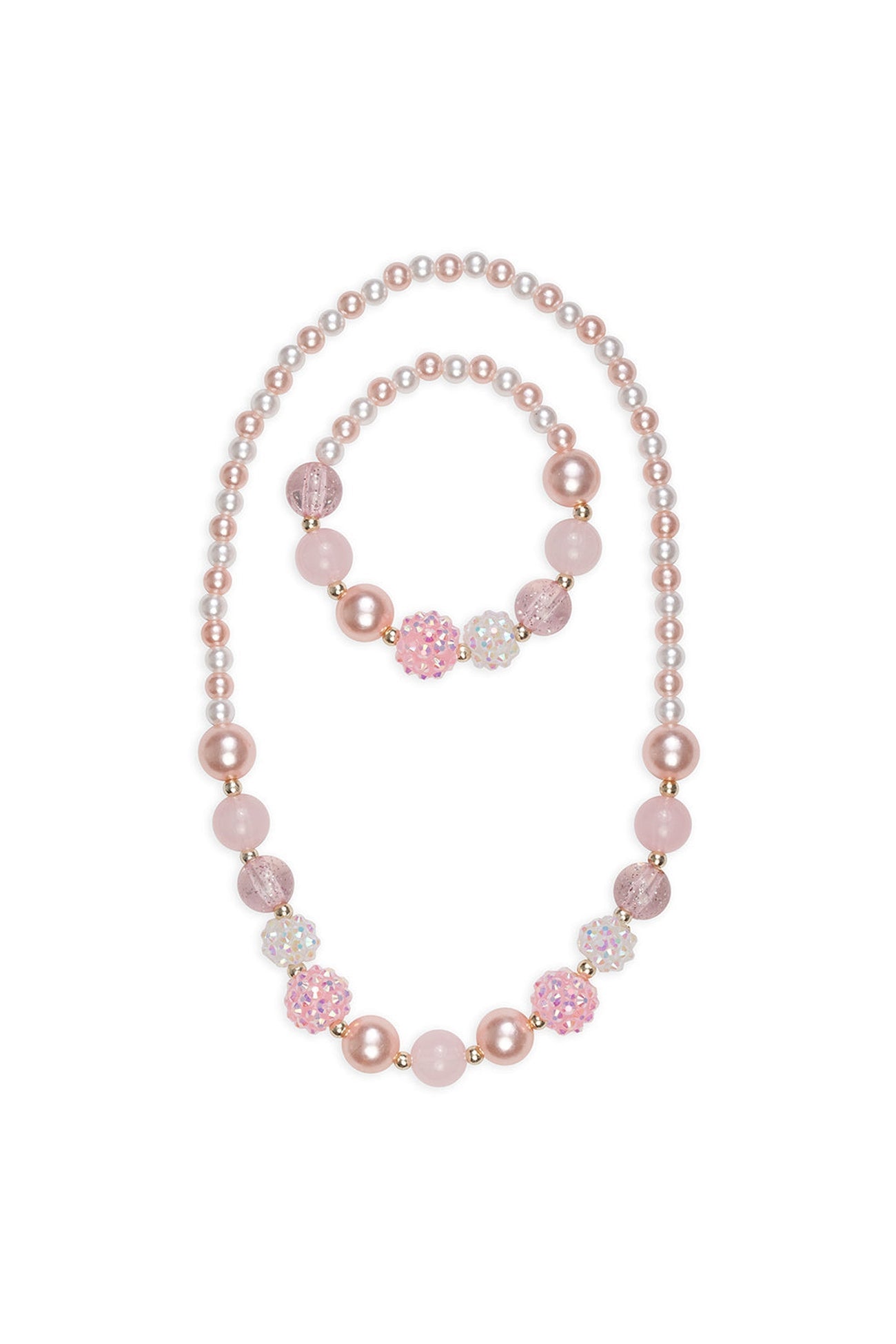 Great Pretenders Pinky Pearl Necklace &Bracelet Set