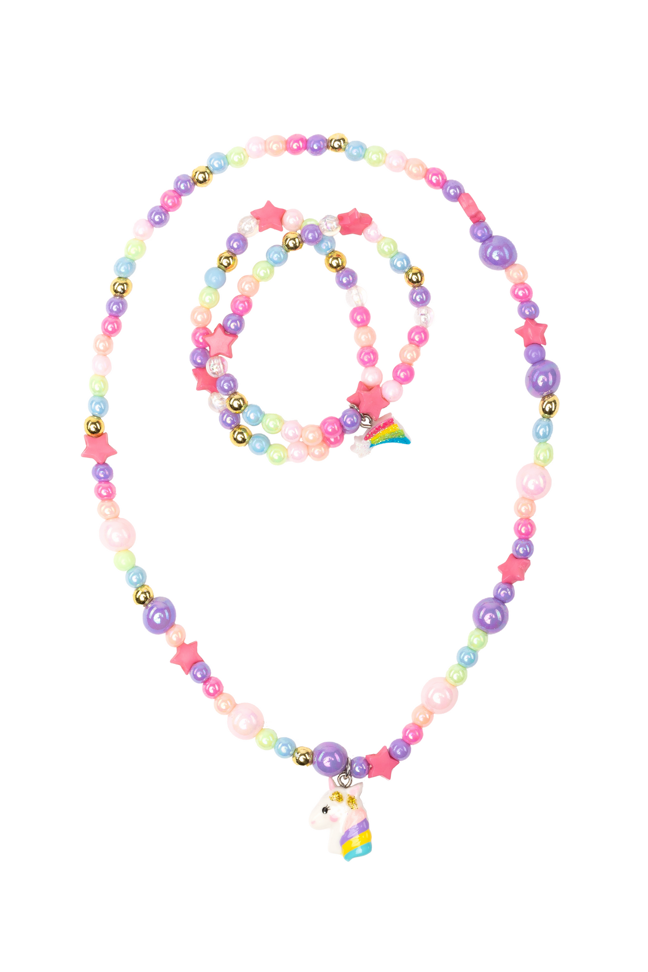 Great Pretenders Cheerful Starry Unicorn Necklace &Bracelet Set