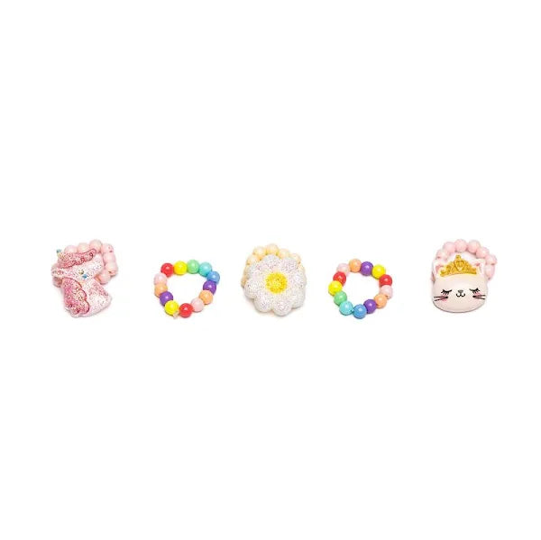 Great Pretenders Flower Kitty Unicorn Elastic Ring Set