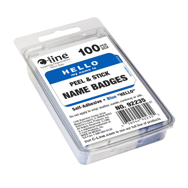 Peel and stick name badges