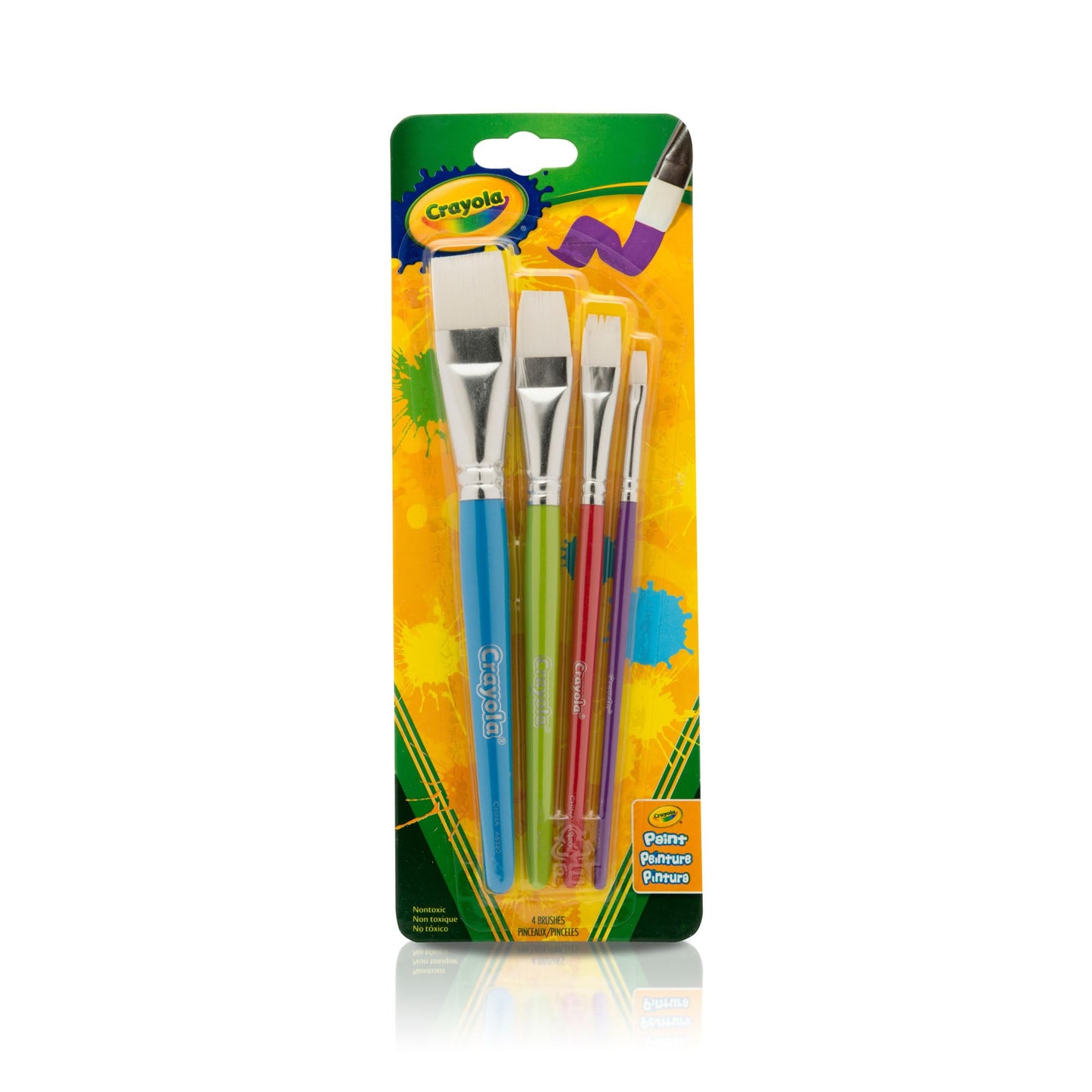 4 Pack Crayola Flat Brush Set