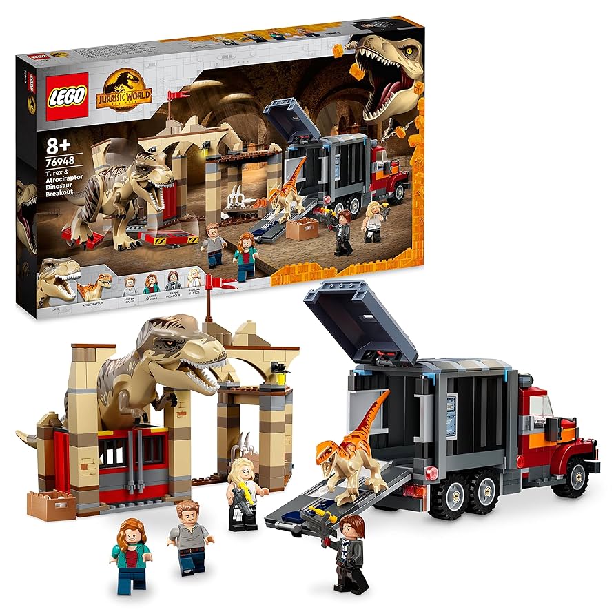 LEGO Jurassic World T Rex & Atrociraptor Dinosaur Breakout