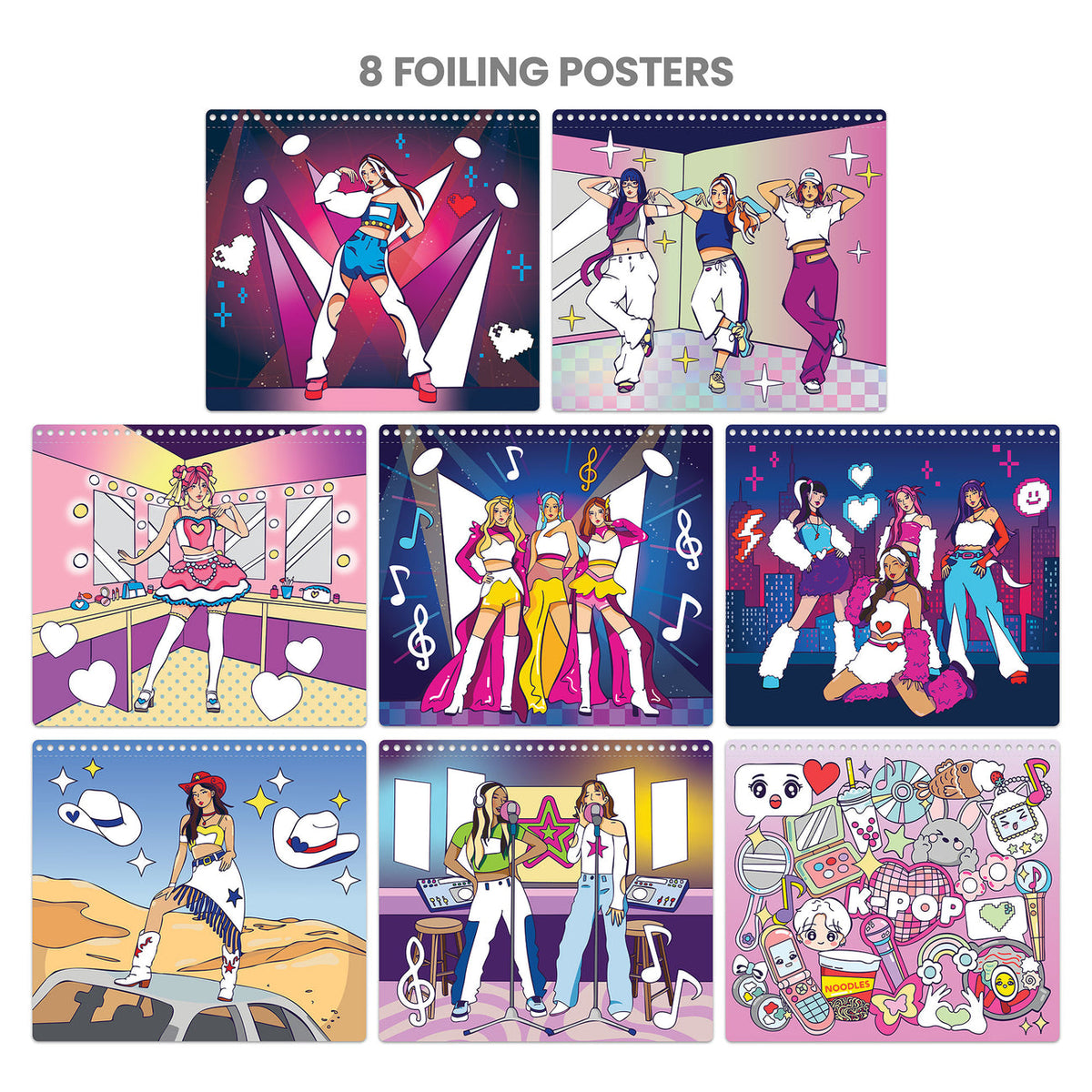 I Love K-Pop Foil Fashion Design Set