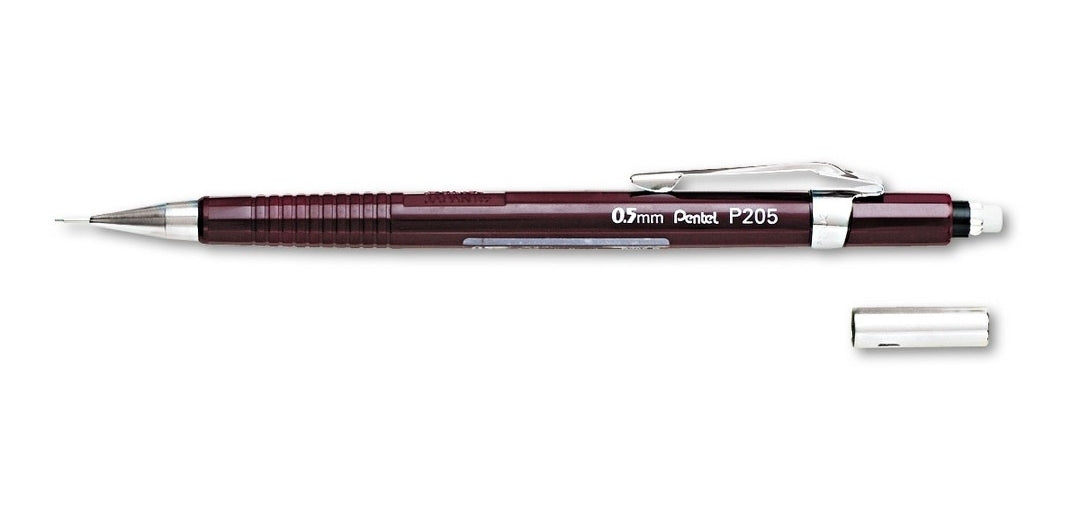 Pentel Sharp Mechanical Pencil, 0.5mm, Burgundy Barrel, Each