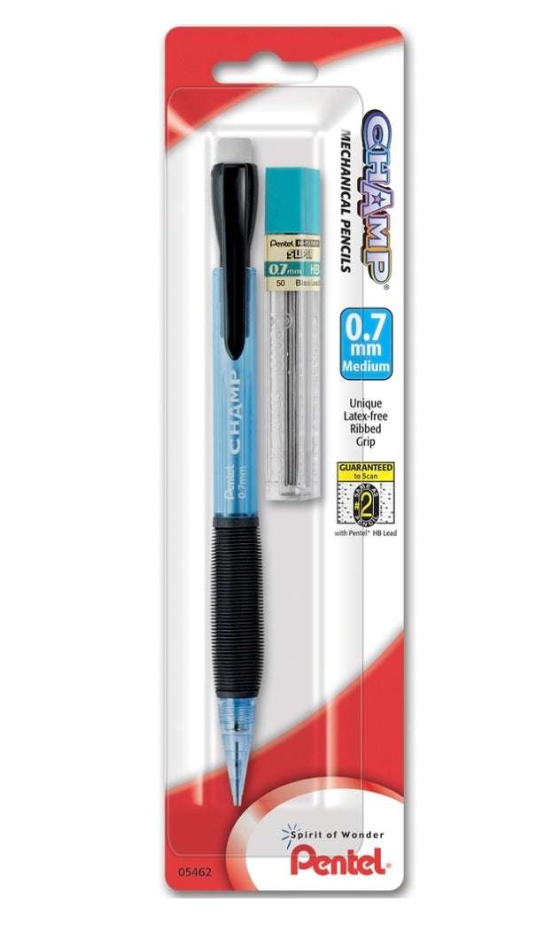 Pentel Champ Mechanical Pencil - Asst .7mm 1Pk BP with Lead