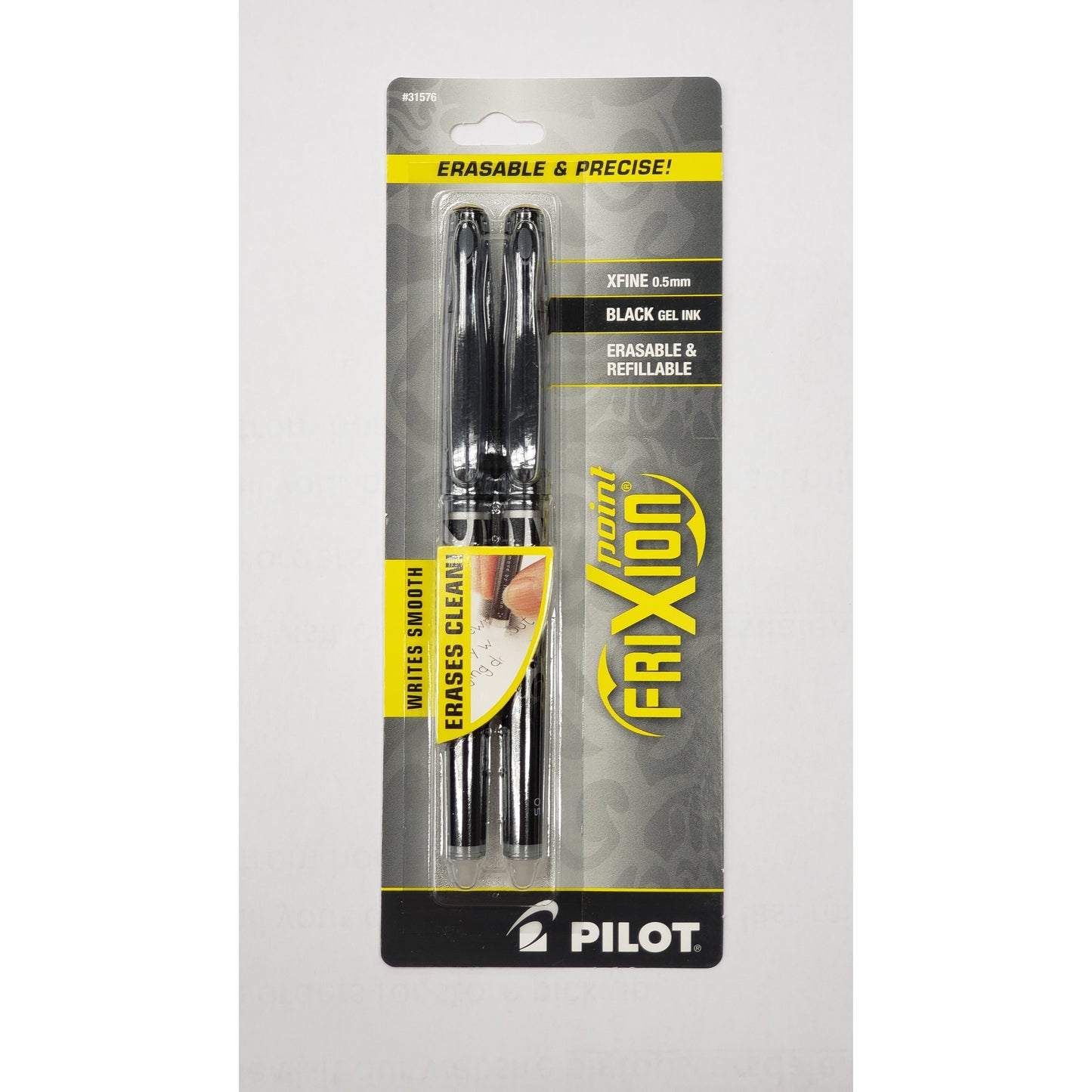 Pilot Frixion Erasable 0.5mm Pens, Black Ink