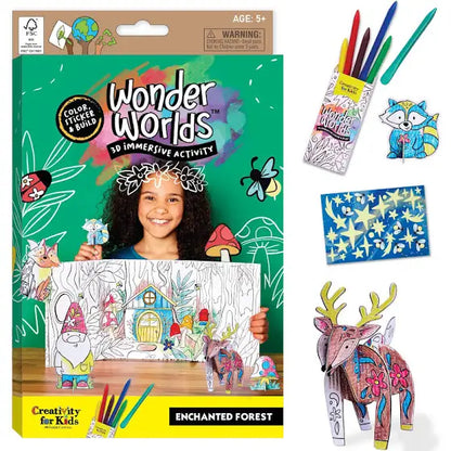 Creativity For Kids Wonder Worlds 3D Coloring Craft Kit