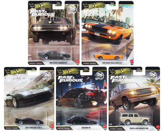 Hot Wheels Fast & Furious 25 Anniversary Cars