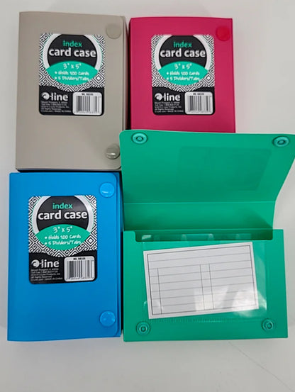 C-Line Index Card Case (4"x6") Holds 200 Cards-5 Dividers/Tabs