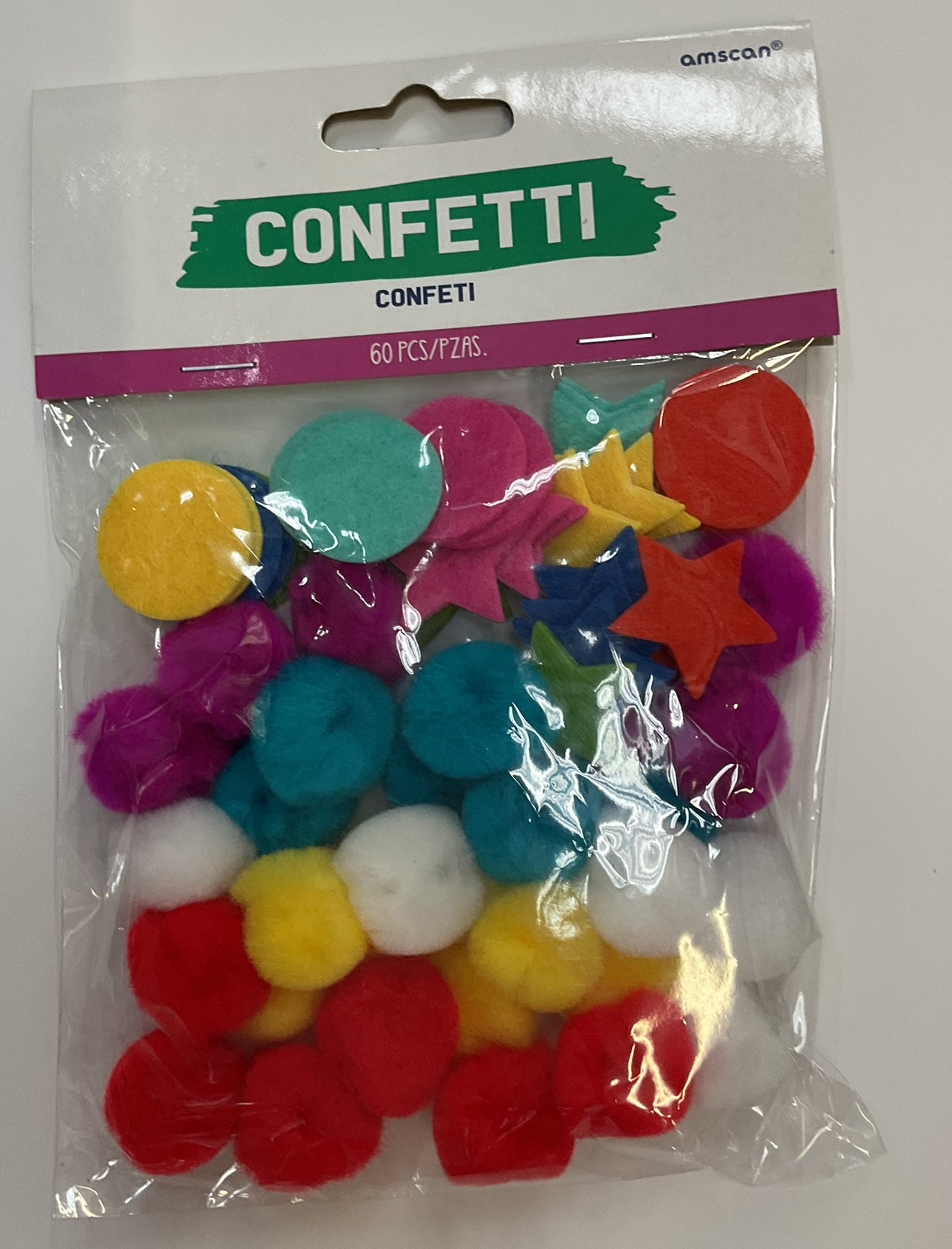 Confetti & Pom Pons Assorted Colors & Shapes