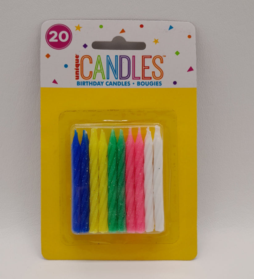 20pc Spiral Birthday Candles- Amscan