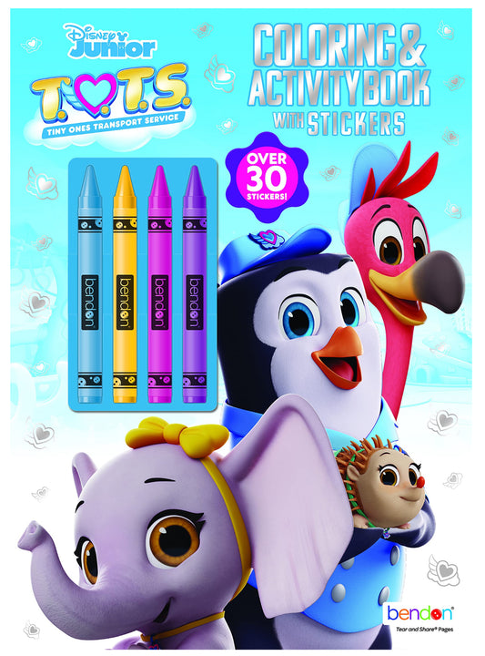 Disney T.O.T.S Coloring & Activity Book With Stickers Includes (4) Crayons