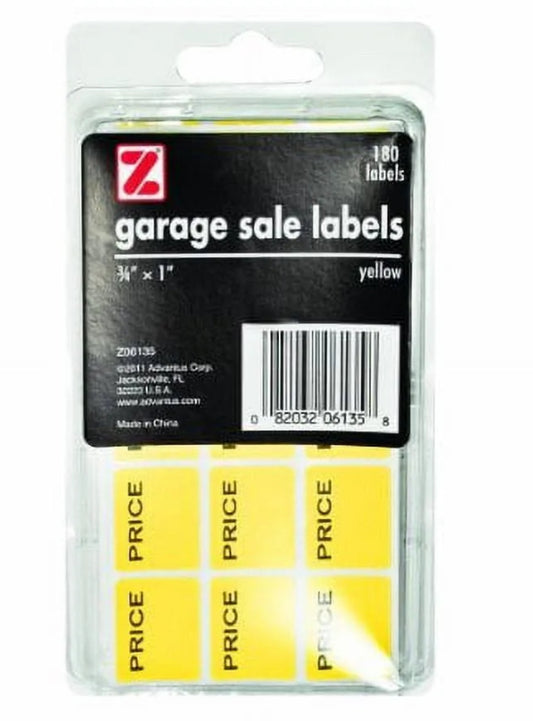 Garage Sale Labels Yellow