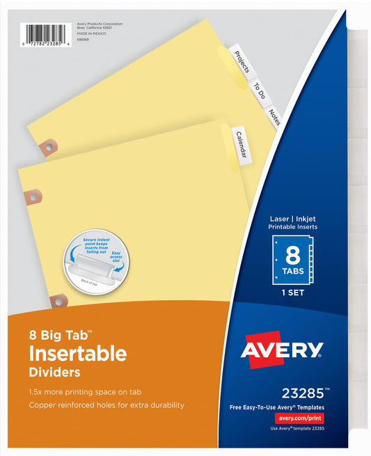 Avery 8 Big Tab Insertable Dividers