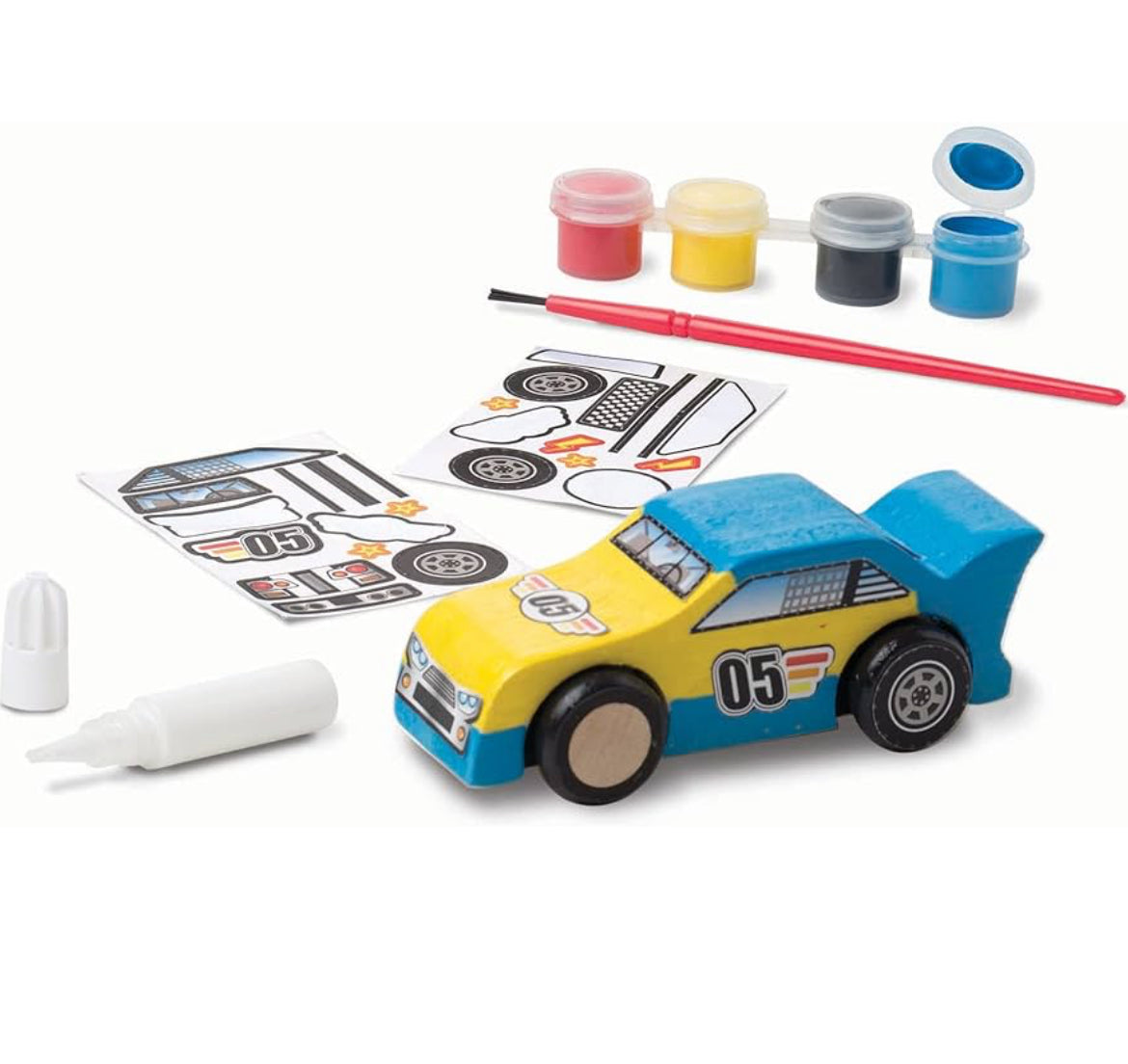 Melissa & Doug Decorate Your Own Wooden Race Car Craft Set