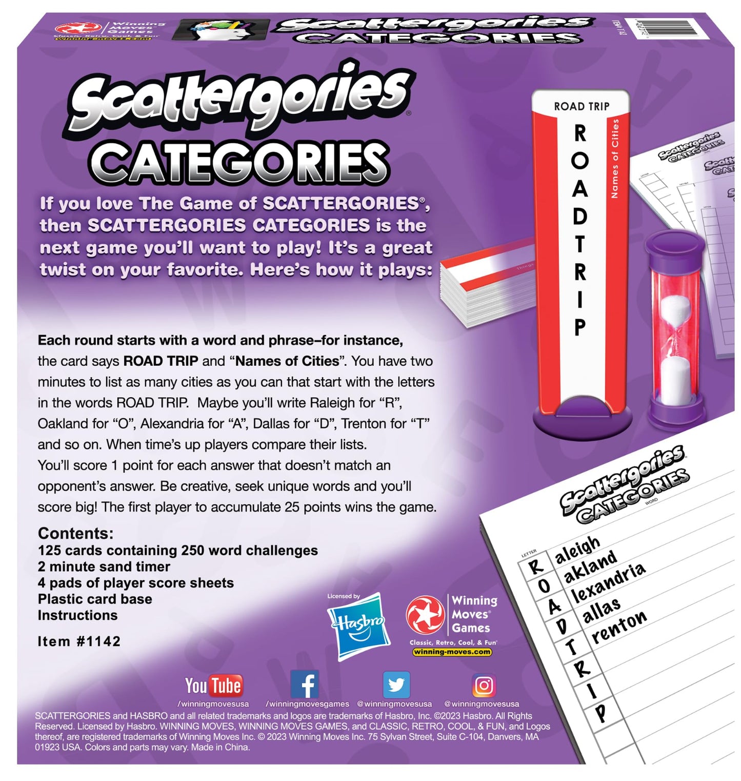 Scattergories Categories By Winning Moves Games