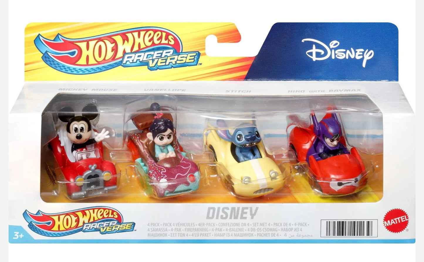 Mattel Hot Wheels RacerVerse Disney 4-Pack Cars