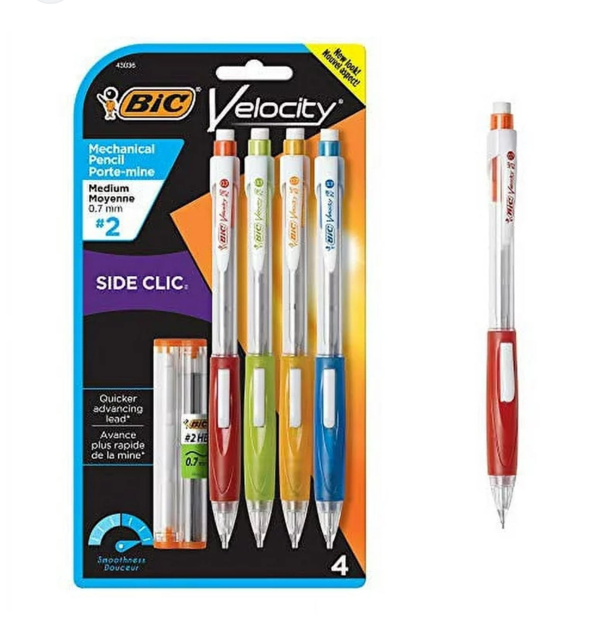 BiC Velocity Side Clic Mechanical Pencil (4 Pack)