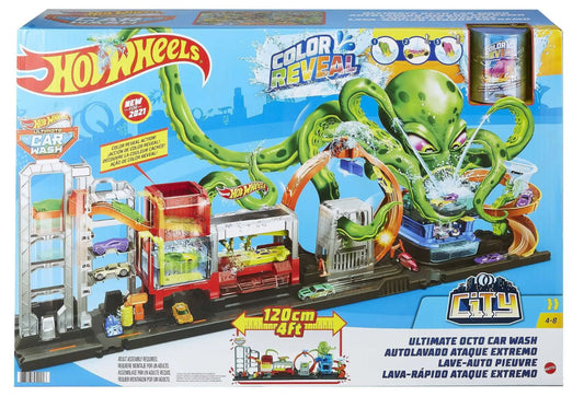 Hot Wheels City Ultimate Octo Car Wash Playset With Color Changing Car