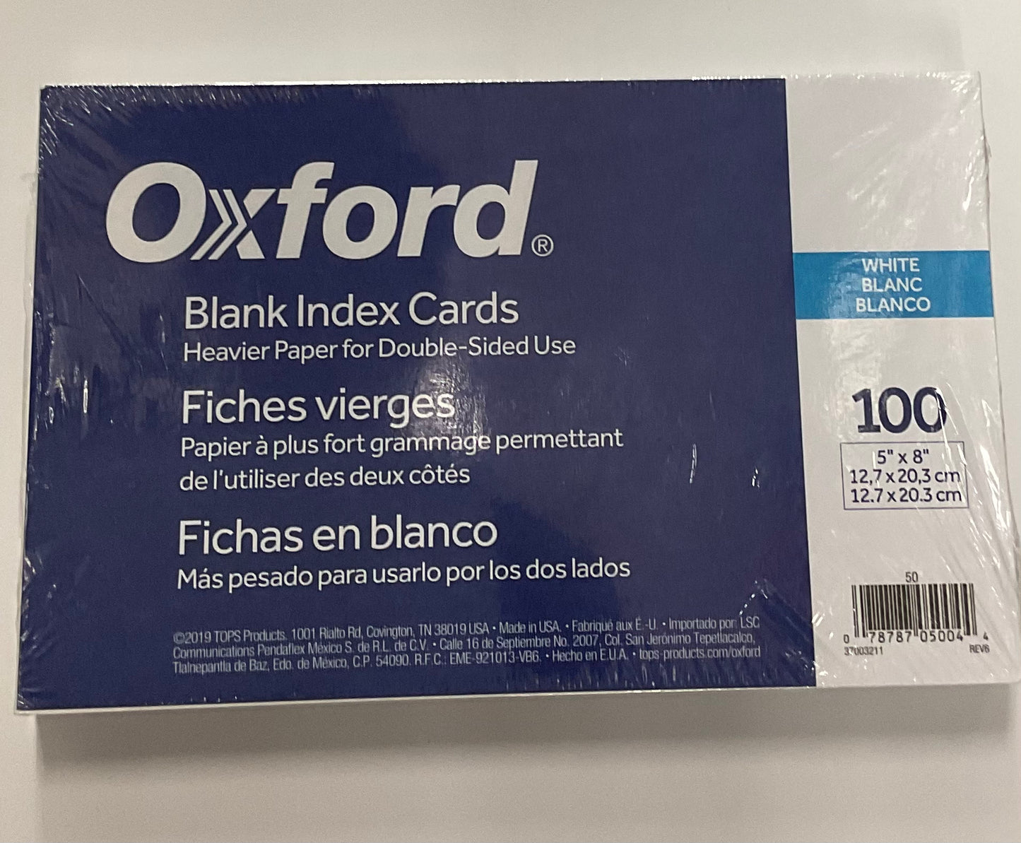 Oxford Blank Index Cards