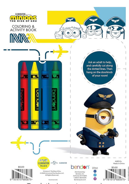 Minions The Rise of Gru Coloring & Activity Book With Stickers Includes Crayons - Bendon