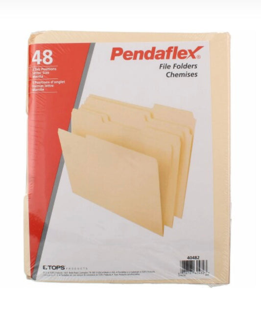 Pendaflex Letter Size Manilla File Folders