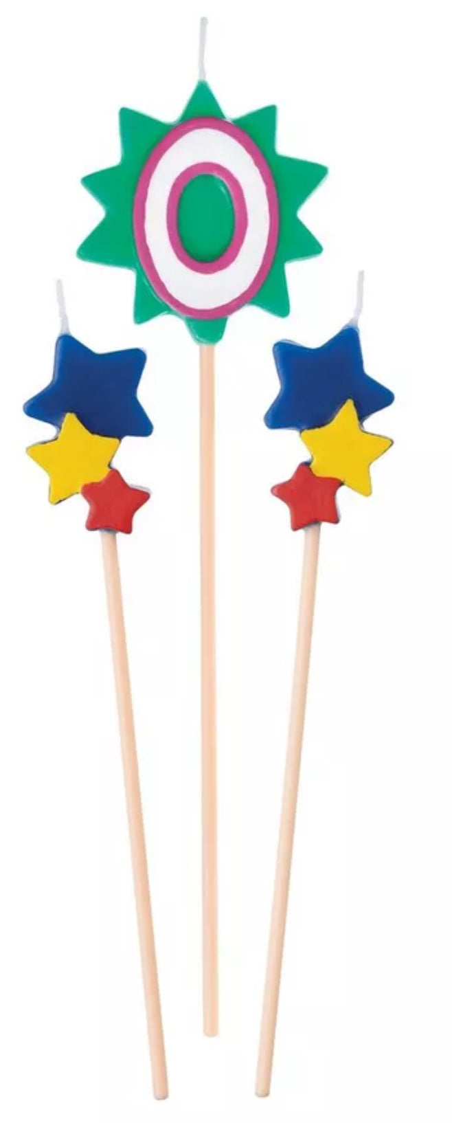 Amscan Birthday Star Number Candle Pick Set, 3pc