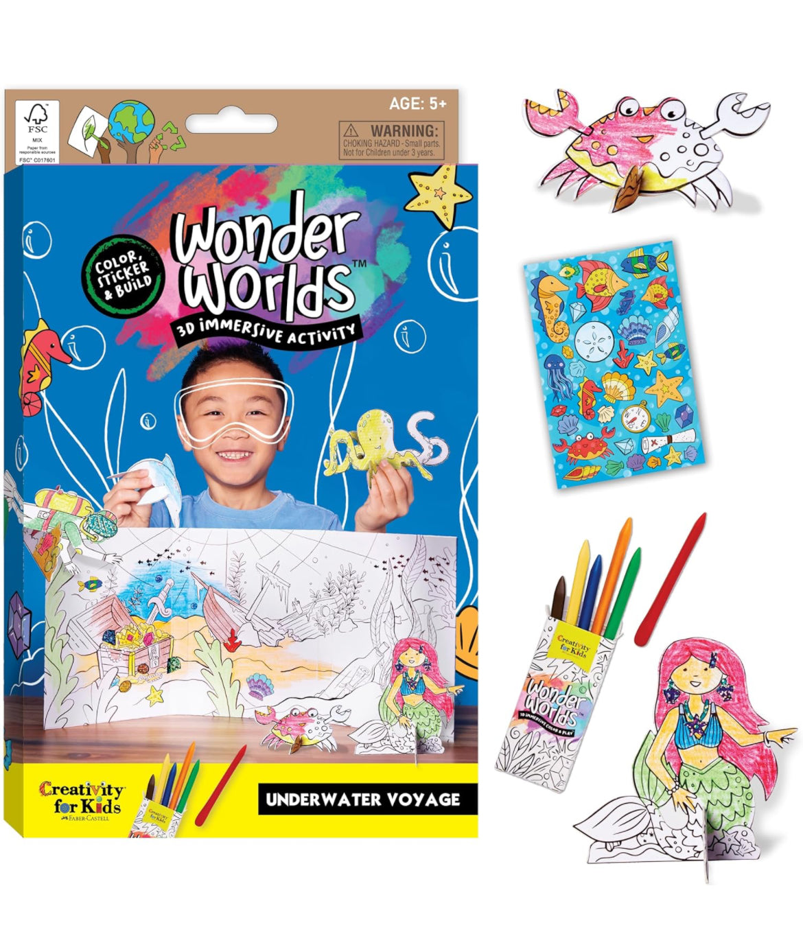 Creativity For Kids Wonder Worlds 3D Coloring Craft Kit