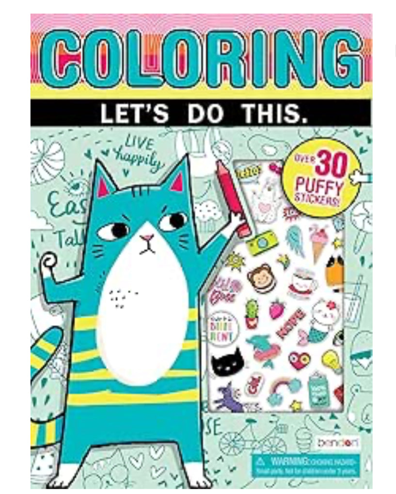 Bendon - Let's Do This Trendy 48 Page Coloring & Activity Book With Puffy Stickers