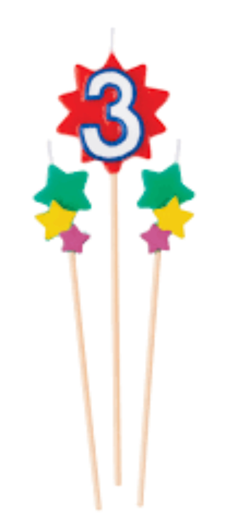 Amscan Birthday Star Number Candle Pick Set, 3pc