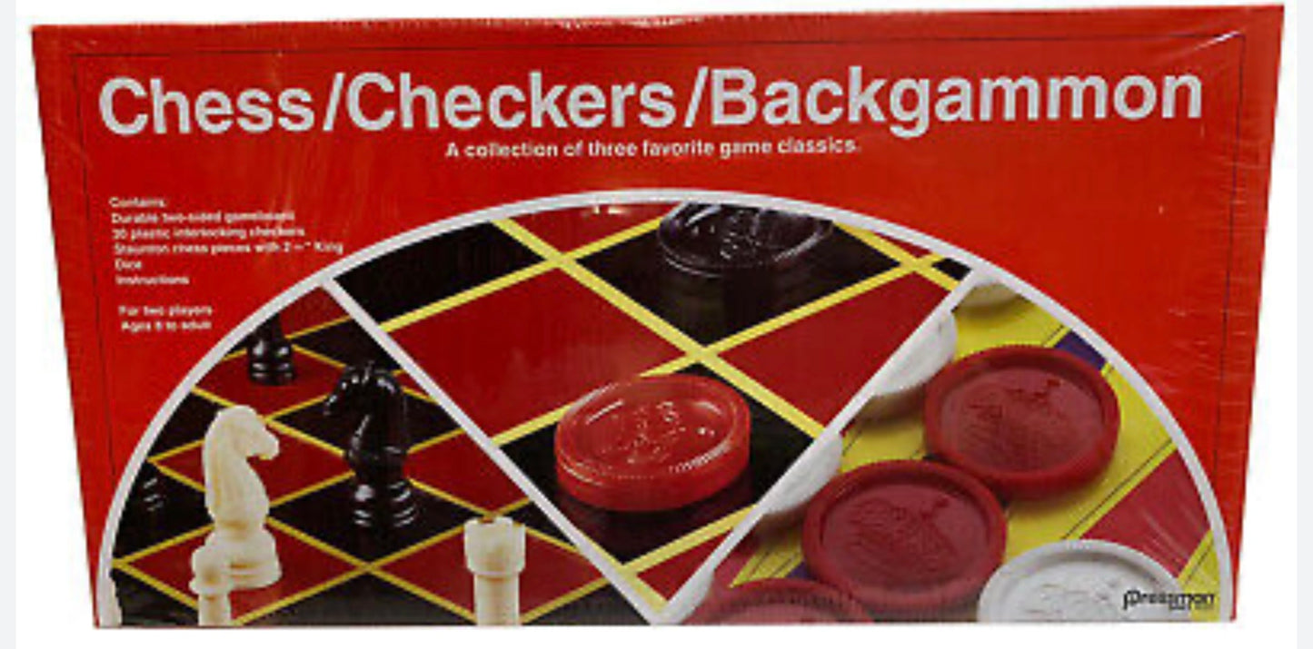 Chess/ Checkers/ Backgammon - A Collection Of Three Favorite Game Classics