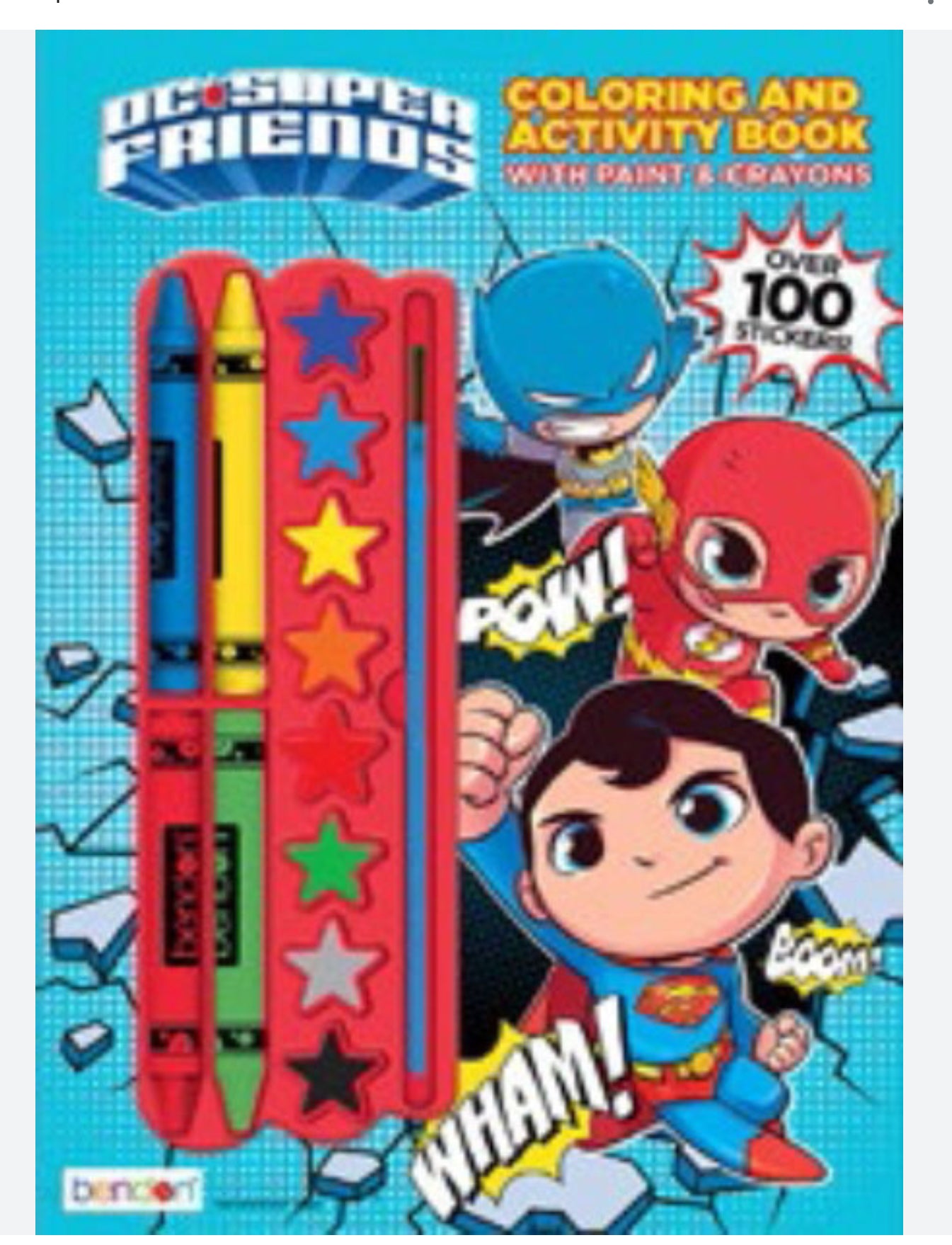 Dc Super Friends Coloring & Activity With Paint & Crayons Includes Stickers