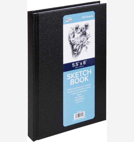 Pro Art Hard Bound Sketch Book 5.5"x8" 110 Sheets