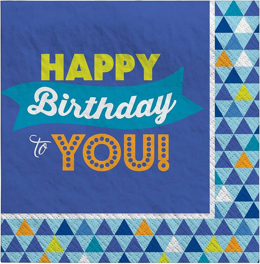 Amscan True Blue Birthday Party Napkins (Pack of 16)