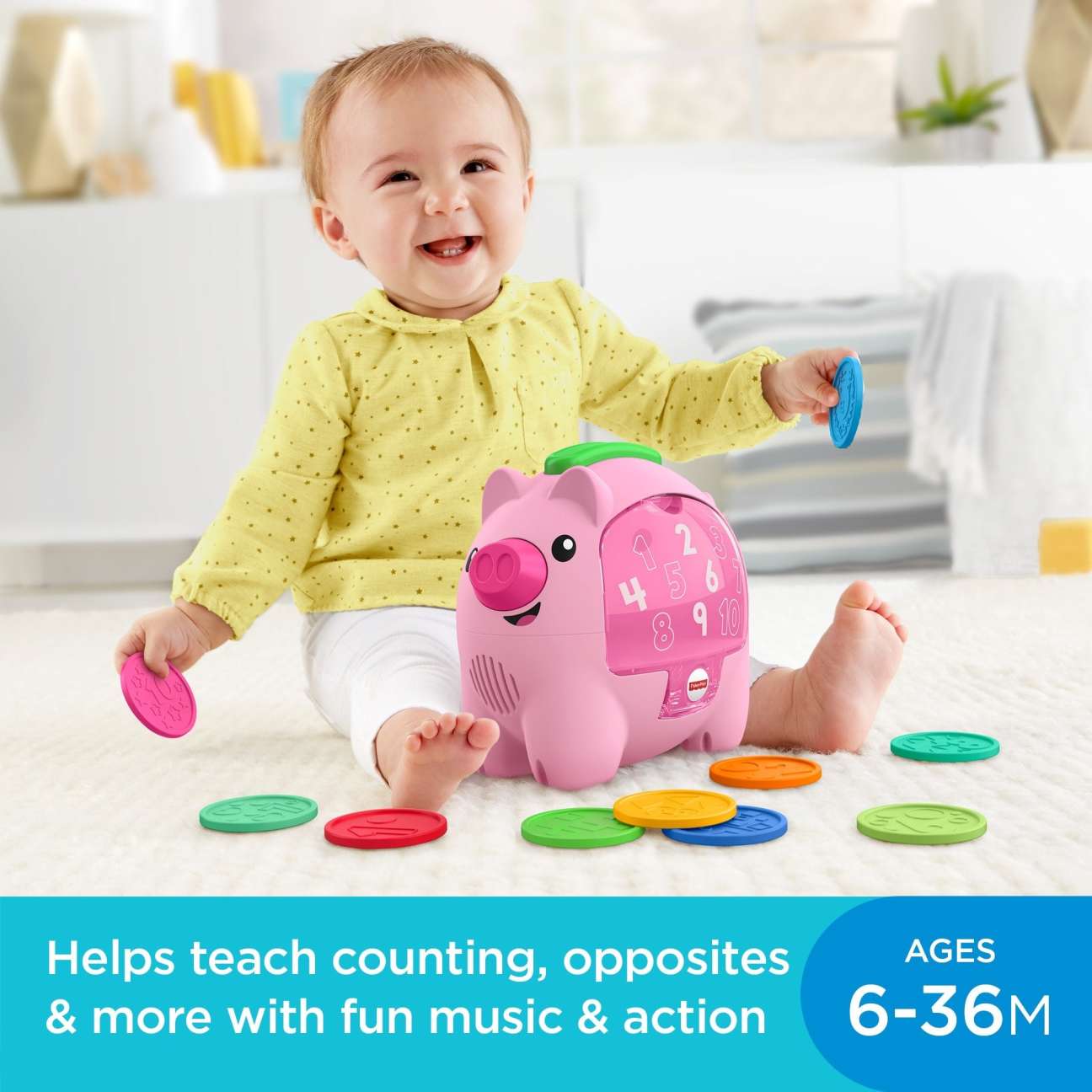 Fisher Price Laugh & Learn Count & Rumble Piggy Bank