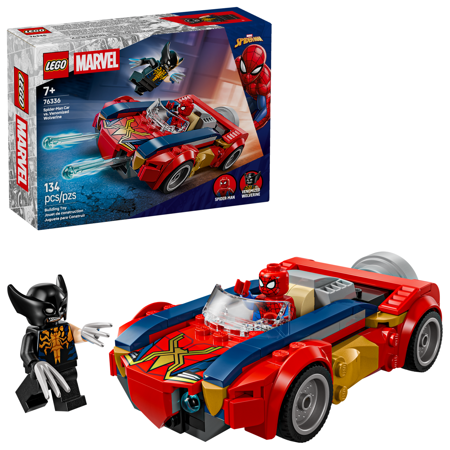 LEGO Marvel 76336 Spider-Man Car Vs Venomized Wolverine