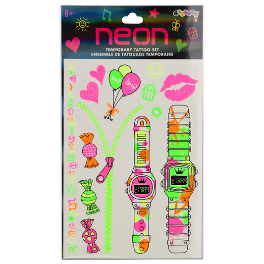 Icecream Neon Temporary Tattoo Set