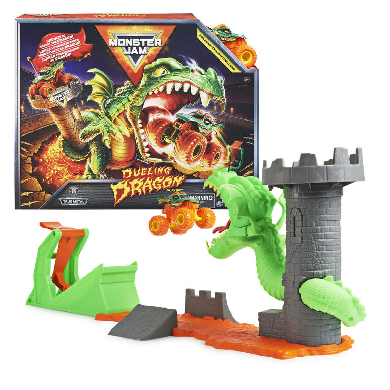 Monster Jam, Dueling Dragon Playset With Exclusive 1:64 Scale Dragon Monster Truck