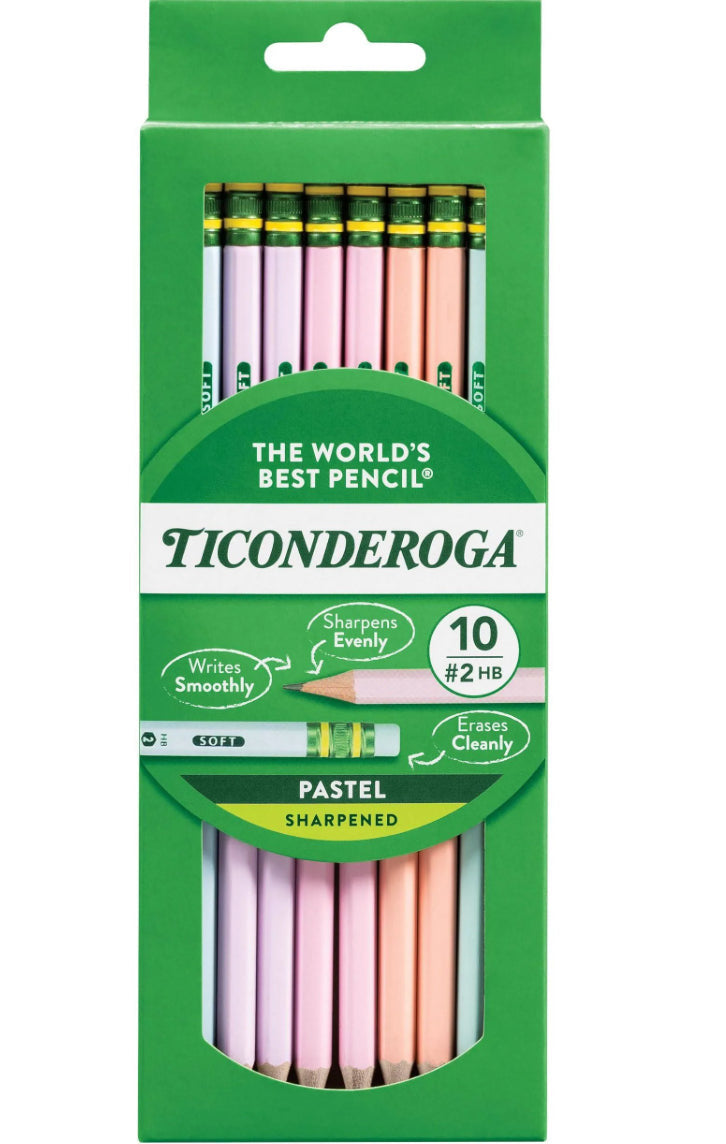 Ticonderoga 10 Pastel Sharpened Pencils