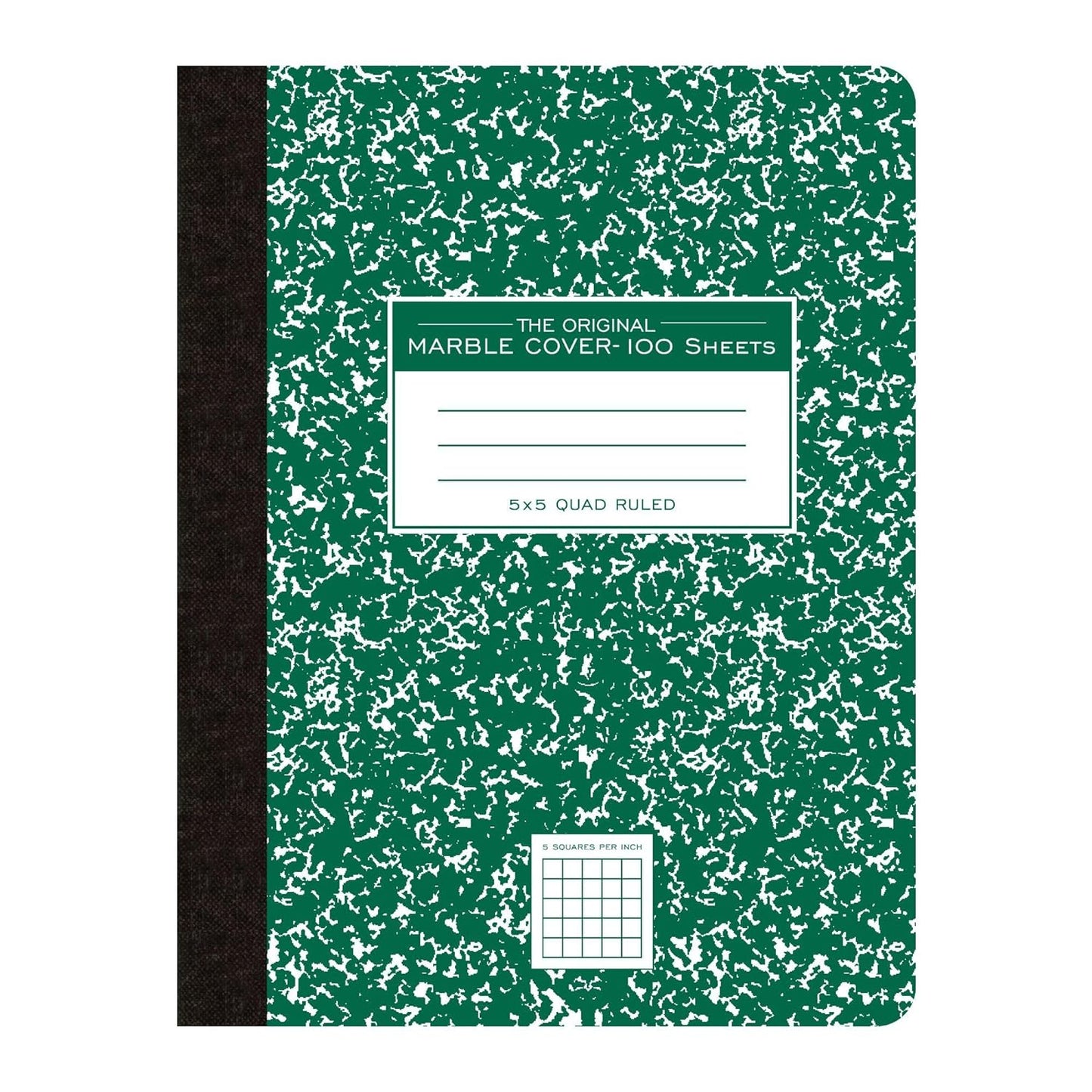 Roaring Spring Composition Notebook, Hard Board Green Marble Covers