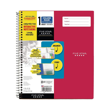 Five Star Interactive Notebook - 1 Subject, College Ruled