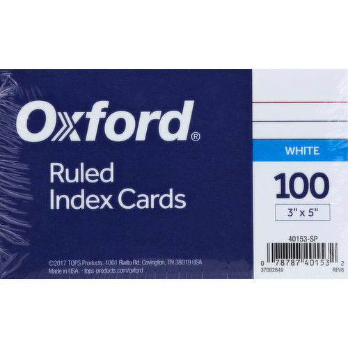 Oxford Ruled Index Cards