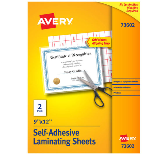 Avery Clear Laminating Sheets (2 Sheets)