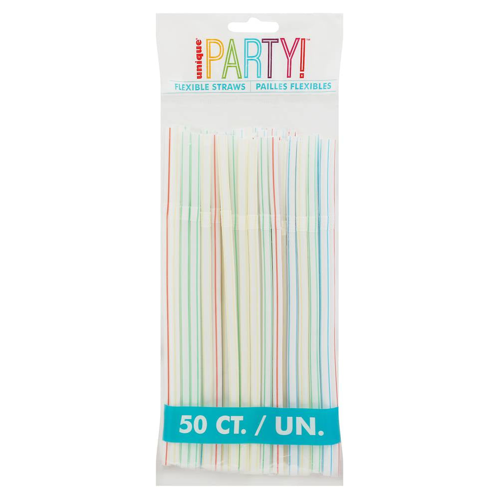 Unique Party Flexible Straws (50 ct)