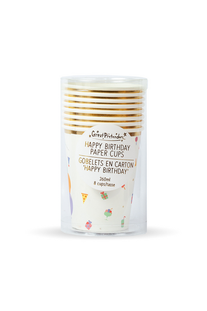 Great Pretenders Happy Birthday Paper Cups (8 pcs)