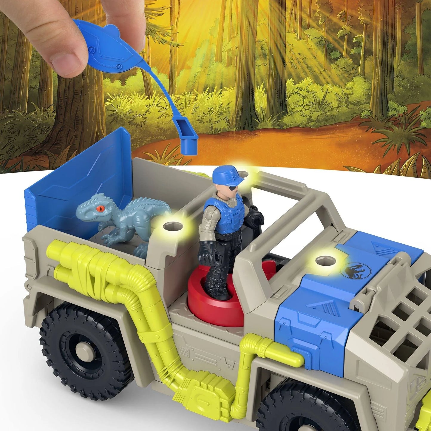 Imaginext Jurassic World Track & Transport Dino Truck Vehicle & Figure Set