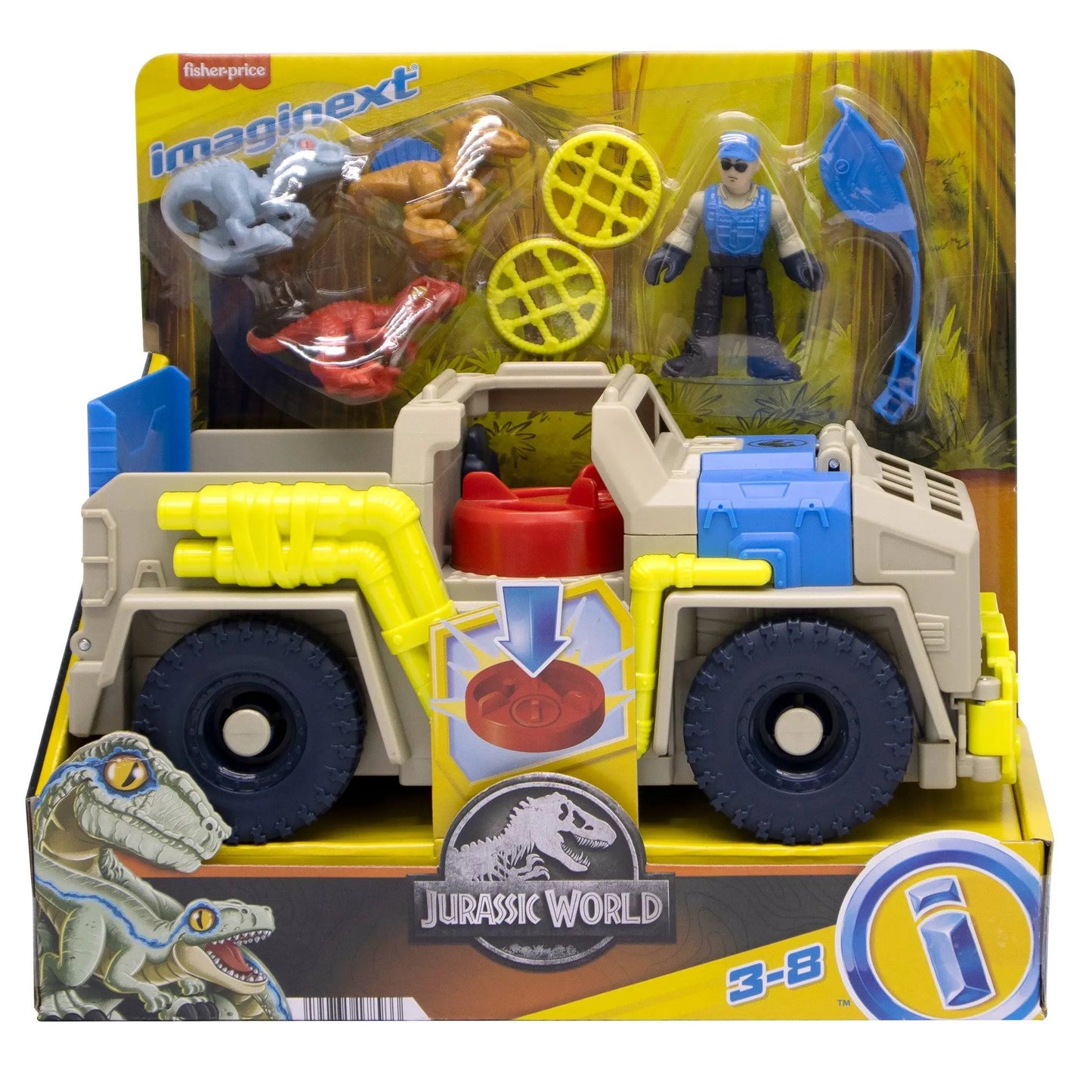 Imaginext Jurassic World Track & Transport Dino Truck Vehicle & Figure Set